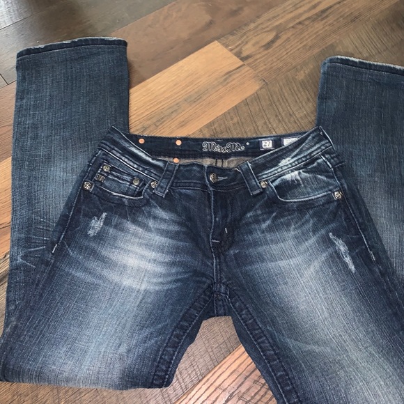 Miss Me Bootcut Jeans Women Size 27 Bling Rhinestone - Picture 4 of 6